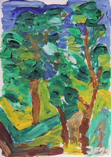 a painting of trees