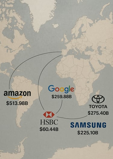 Mapa-múndi-com-logos-6-empresas-internacionais-posicionadas-países-origem