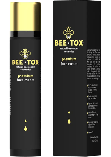 BeeTox premium face cream bottle and packaging box