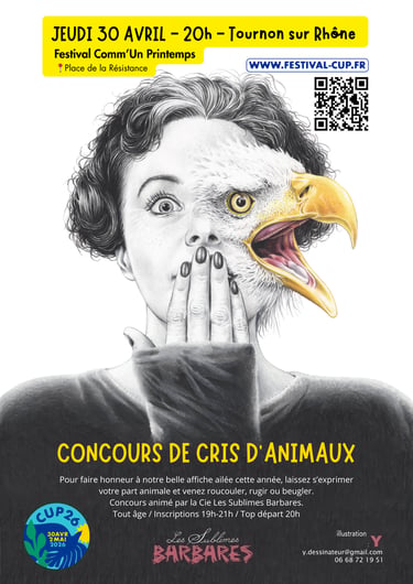 Affiche du concours de cris d'animaux CUP26