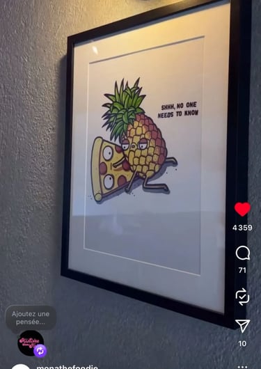 Réel Instagram Monathefoodie sur le restaurant Histoire sans Faim à Lausanne, pizzeria tendance avec concept pop culture.