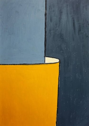 An elipse drawing by Tim Grosvenor, a pastel on paper artwork from 2025 featuring smooth curves.