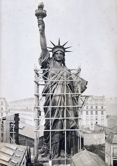 Statue of Liberty under contruction in Paris 1884 pic