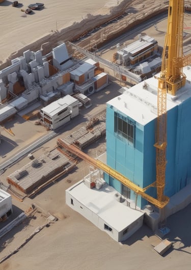 A detailed 3D rendering of a modern bridge with VR headset overlay.