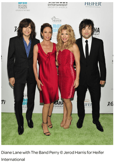 Diane Lane with The Band Perry © Jerod Harris for Heifer International