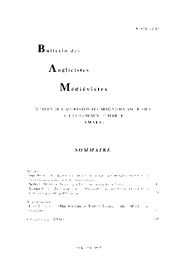 bulletin des anglicistes médiévistes 83 2013