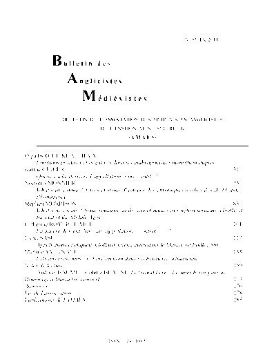 bulletin des anglicistes médiévistes 85 2014
