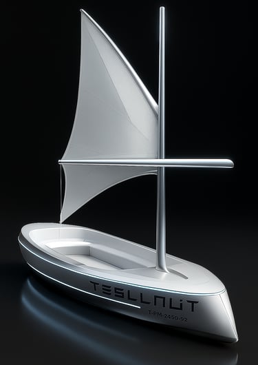 a sailboat with a sailboat on a black background
