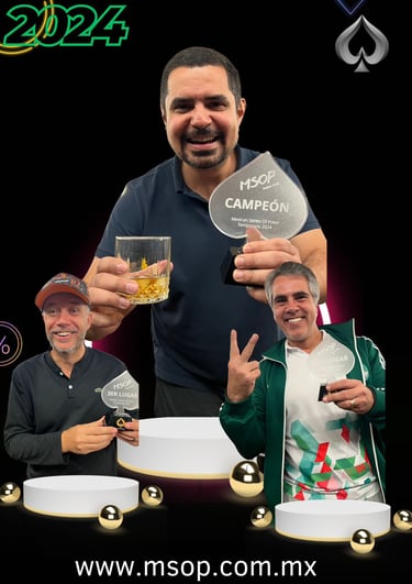 a man holding a trophy and a glass of alcohol