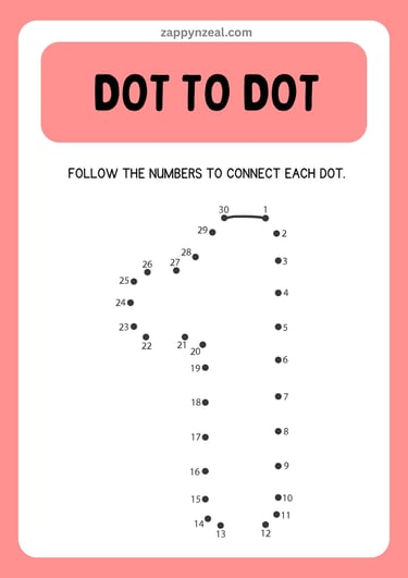 Dot to dot activity worksheets numbers
