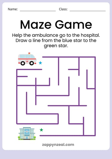 Maze puzzle Worksheets for preschoolers kids zappynzeal.com 