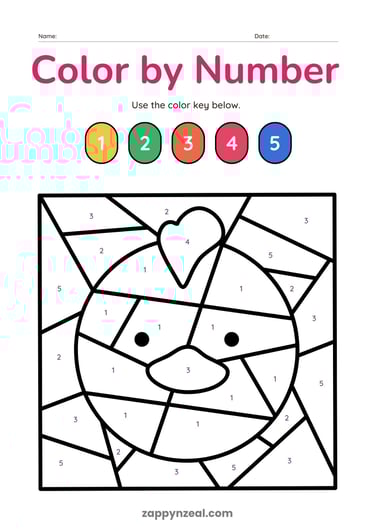 color by number worksheets printables birds