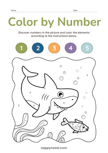 color by number worksheets printables animals