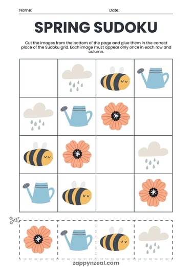 solve spring picture sudoku  