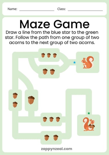 Maze puzzle Worksheets for preschoolers kids zappynzeal.com 