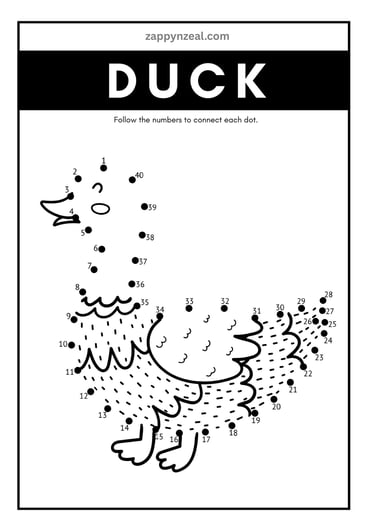 Dot to dot activity worksheets animals