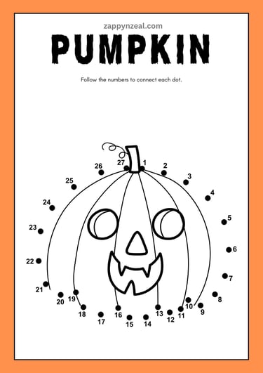 Dot to dot activity worksheets Halloween theme