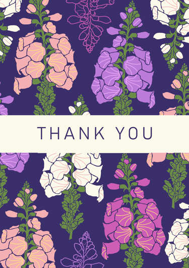 Foxglove greeting card