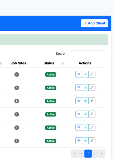 Screenshot of Client view on OSHAlytics safety inspection application