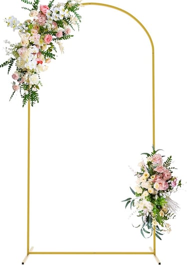 a wedding arch with flowers and greenery