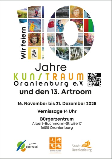 Plakat 10 Jahre Kunstverein-Oranienburg und 13. ArtRoom 2025