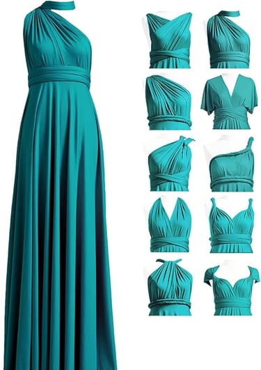 robe convertible multiway bleue ideal demoiselle honneur reutilisable plusieurs ports possibles