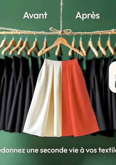 jupe avant - apres teinture textile ideal upcycling mariage