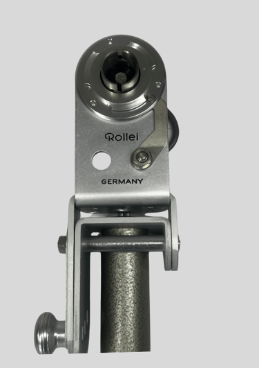 a close up of a metal object with a camera