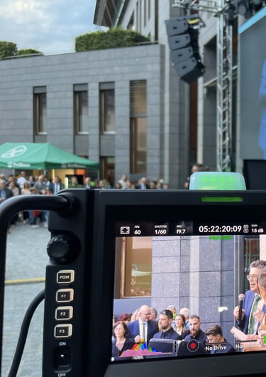 Kamerasetup auf Bühne bei Einweihungsfest