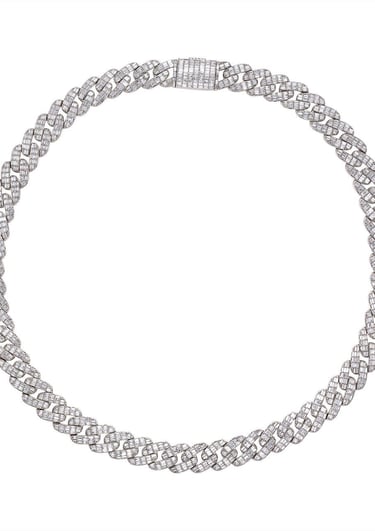 a necklace with a diamond necklace and a diamond necklace