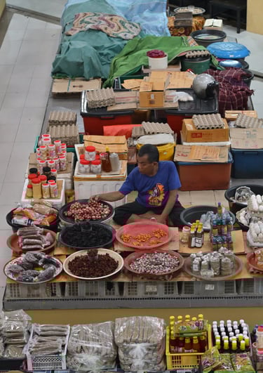 Morning scenes at the wet market of Pasar Siti Khadijah, Kota Bharu