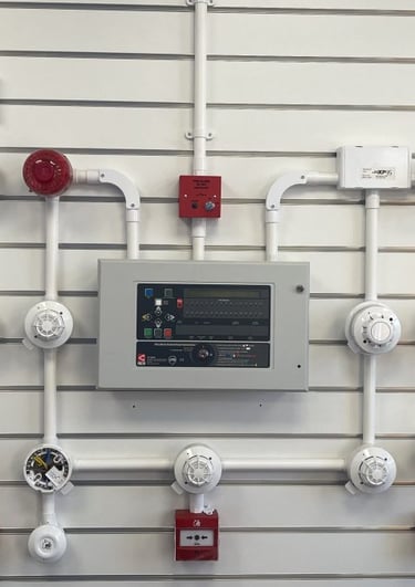 a fire alarm system and intruder alarm system