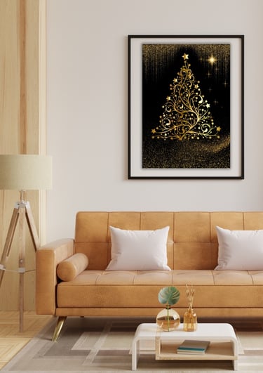 collection de posters Noël doré imprimables
