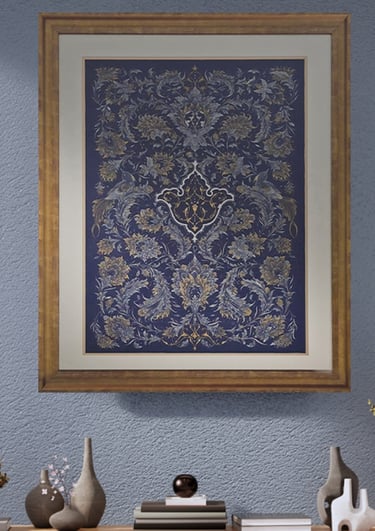 khataii floral interlacing design - Prints - Framed in Room