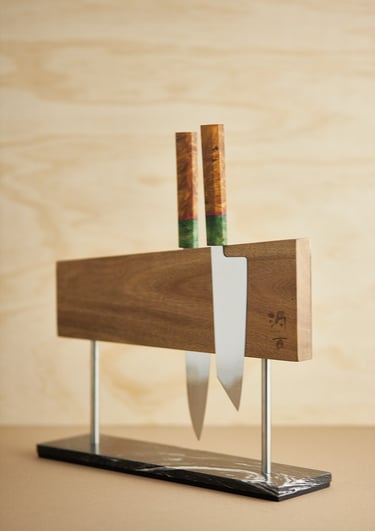 T H E   K N I F E   B L O C K by uzco - double sided free-standing magnetic knife block