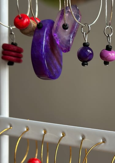 Rosevale Accessories natural gemstone wine charms in purple hues