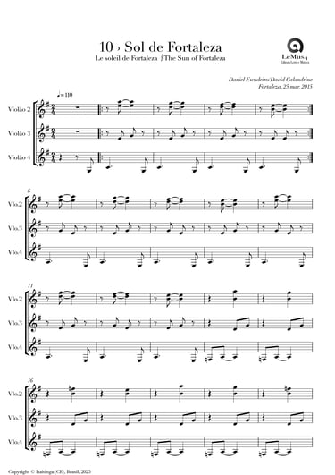 Imagem: parte completa de "Sol de Fortaleza" do livro "violão em letra e música".