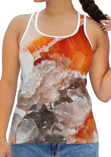 orange crystal tank top