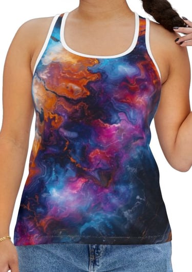 colorful cosmic tank top