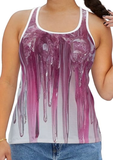 dripping pink tank top