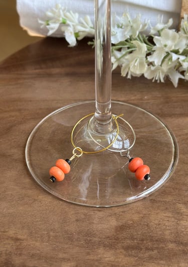 Rosevale Accessories natural gemstone wine charms in red orange and yellow hues