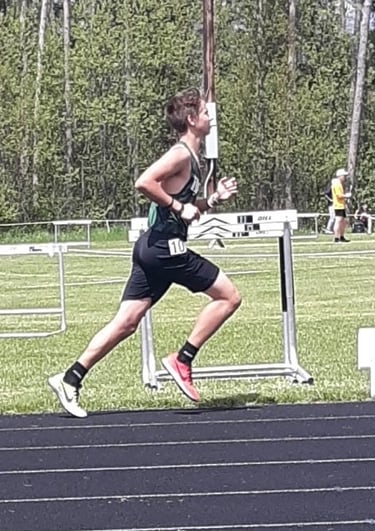 me running for track about to finish the race