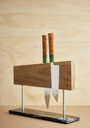 T H E K N I F E B L O C K by uzco - double sided free-standing magnetic knife block