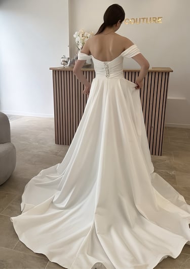 ROBE DE MARIEE EN SATN BUSTIER 