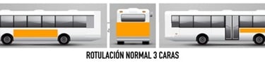 Publicidad en autobuses Málaga Rotulación normal 3 caras