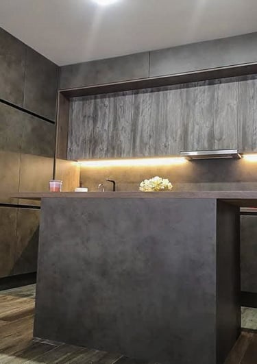 made to measure kitchen with rich wood and 