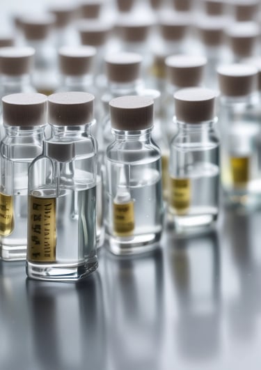 Assorted health product bottles with natural ingredients in the background