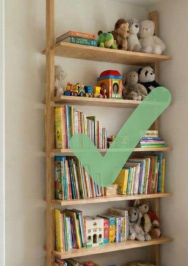 A Secured Bookcase for earthquake prepardness in Los Angeles.