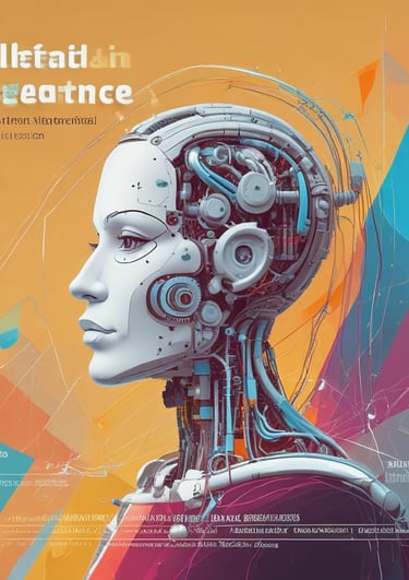 An open PDF book on a tablet with colorful design illustrations visible on the screen.