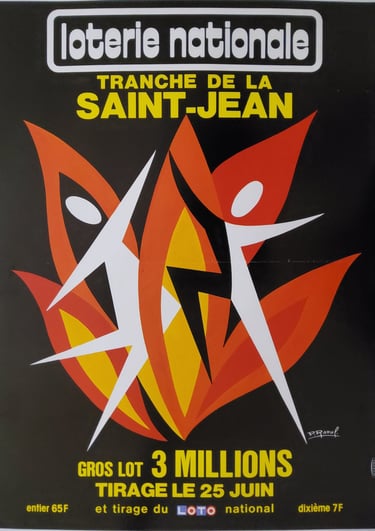 affiche vintage loterie nationale tranche de la saint jean